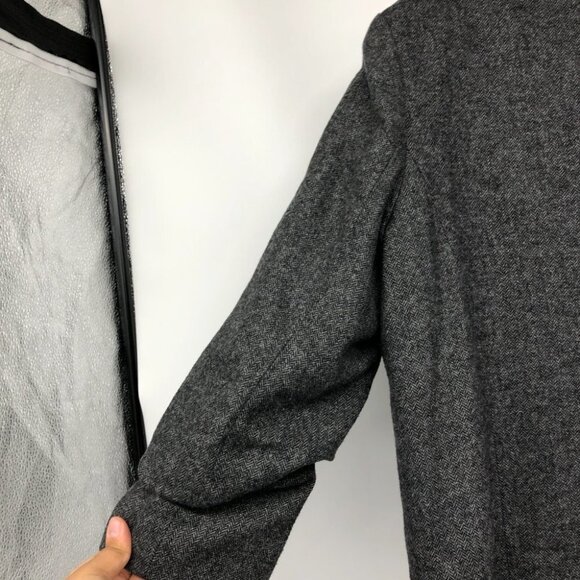 Black Tape Dark Grey Herringbone Open Blazer size L - Picture 12 of 15